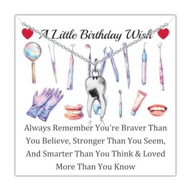 Imagem de WUSUANED Colar de dentista dentário, joia higiênica, presente de desejo de dentes, presente de assistente de dentista, presente de aniversário, Large, Aço inoxidável, Sem Pedra Preciosa