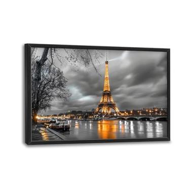 Imagem de Quorin Arte de parede grande da Torre Eiffel, fotos em preto e branco, decoração de parede, paisagem, cidade, tela, pintura, arte, arte, para banheiro, sala de estar, quarto, 91 cm C x 60 cm L