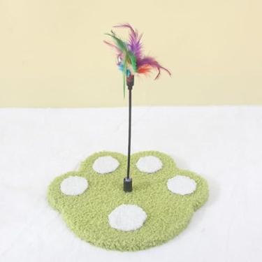 Imagem de BRINQUEDO PARA GATOS INTERATIVO ANTI STRESS PATINHA MOLA E PENAS (Verde)