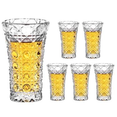 Imagem de Jaepsing Copos de shot, conjuntos de 60 ml de copos de shot de 6/conjunto de copos de shot de base pesada/copos de shot bonitos/copos extravagantes/copos de shot a granel/dose de tequila/copos quentes