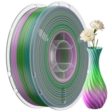Imagem de Filamento de impressora 3D TPU 95A, filamento multicolorido de TPU arco-íris de 1,75 mm, filamento de impressão 3D macio flexível com mudança de cor, azul, verde, rosa, gradiente 1 kg