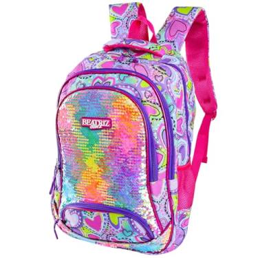 Imagem de Mochila Infantil Beatriz com Z com Lantejoulas Reversíveis | 3 Estampas Brilhantes e Divertidas | First Brasil