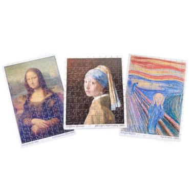 Imagem de COMBO Clássicos da Arte: 03 quebra-cabeças: MonaLisa, Moça com Brinco de Pérola e O Grito, com 150 e 120 peças