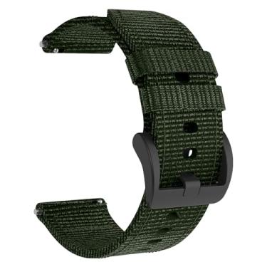 Imagem de OVERSTEP Pulseira de relógio de lona de secagem rápida de 20 mm para Garmin Vivoactive 3/5 Forerunner 245/645 e Coros Apex 2/Pace 2 - pulseira durável à prova de suor com fivela antiderrapante (verde