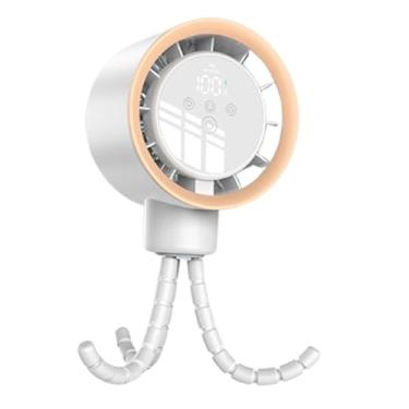 Imagem de Generic Ventilador de mesa portátil para carrinho de bebê, ventilador elétrico com clipe para 100 velocidades de vento para sala de estudo, ambiente externo e