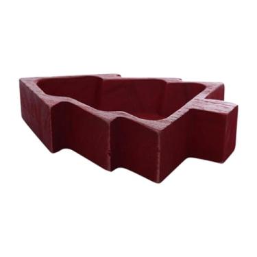 Imagem de Ioensy Bandeja de servir para árvore de Natal, prato de servir, louça prática, prato de madeira para lanche, decoração de Natal para sobremesa, frutas, Vermelho