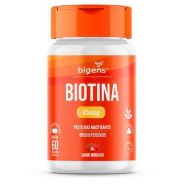 Imagem de Bigens biotina mastigável 60 pastilhas - BIOGENS