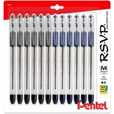 Imagem de Pentel RSVP medium point pens - ballpoint - 1.0mm - 12 Pack Of 6 Blue And 6 Black Ink Pens