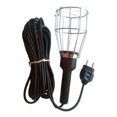 Imagem de Kit 10 Pendente Luz Gaiola Arame 110/220 Volts 10 Mts.fio Pp - WPN+ Wa