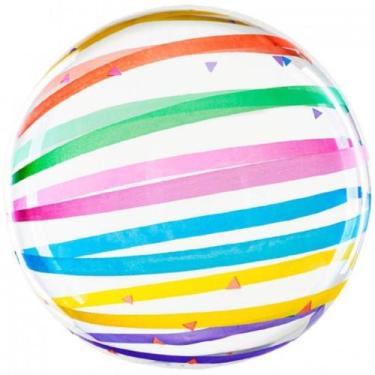 Imagem de Balão Bubble 20 Customizado - PartiuFesta, Listra Colorida