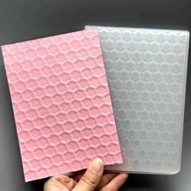 Imagem de Pasta de plástico em relevo 3D, textura hexagonal estereoscópica, 14 x 14 cm para fazer cartões, faça você mesmo, scrapbooking, papel, artesanato, artesanato, scrapbook, artes, suprimentos, scrapbook