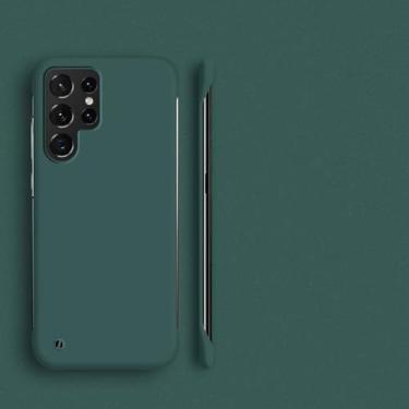 Imagem de HPQWN Para S24 Slim Frameless Case Capa de telefone rígida fosca (para S24/verde escuro)