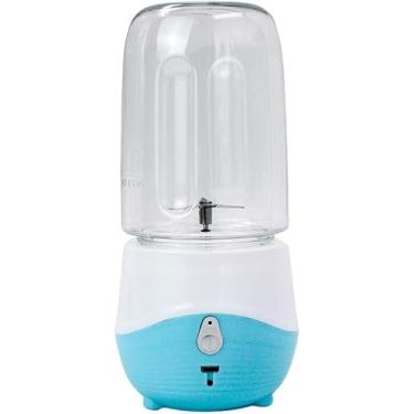 Imagem de Mini Liquidificador Portátil Shake Suco Juice Cup Mixer Elétrico | Cabo USB Bivolt | Sem Fio Recarregável 300ml | Cor AZUL