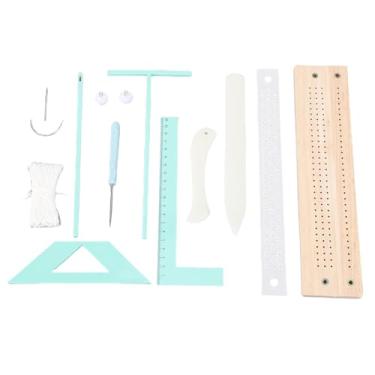 Imagem de Asixxsix Materiais para encadernação, kits portáteis de encadernação em plástico e madeira de faia, para costura manual de diários, agendas e cadernos.