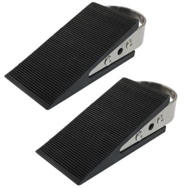 Imagem de Eilumduo Pacote com 2 batentes de porta resistentes, batente de porta de segurança de aço inoxidável de cunha de borracha, batente de porta de borracha que não arranha para casa e escritório