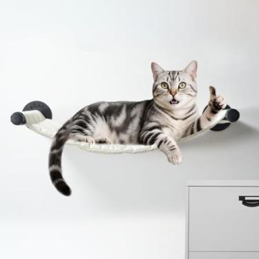 Imagem de XIFOWE Rede Para Gatos Montada Na Parede, 22,83 X 12,44 "Prateleiras Para Gatos Montadas Na Parede, Suportes De Metal Camas Para Gatos Para Dormir, Brincar, Escalar E Descansar Móveis De Parede Esta