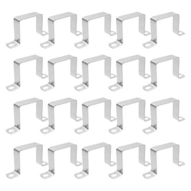 Imagem de LC LICTOP Braçadeira de tubo quadrado, correia de tubo em forma de U de 5 x 4 cm, aço inoxidável 304, suporte de amarração de poste de cerca de deck para conduíte, sistema de pumbing, canal de suporte