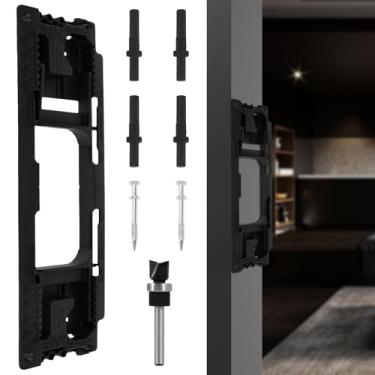 Imagem de FALESOUL Gabarito de dobradiça de porta, gabarito de dobradiça de armário, ferramenta de corte de dobradiça de porta, gabarito de dobradiça, localizador de dobradiça, gabarito de dobradiça para