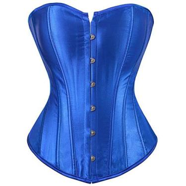 Imagem de Bodysuit feminino ADELCE com corpete azul com cadarço XS-7XL