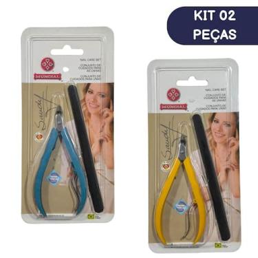 Imagem de Kit Até 04 Alicate De Cutícula Mundial Sandy + Lixa Cores Sortidas, KI