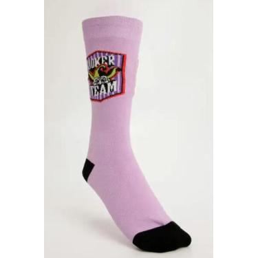 Imagem de Meia Cano Longo Style Algodão Atoalhado Estampado Hoahi, Roxo coringa,