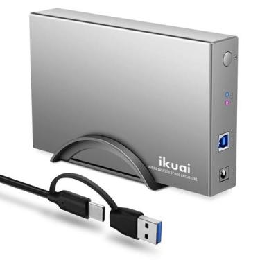 Imagem de Compartimento de disco rígido ikuai 3.5 em alumínio USB 3.0/USB C