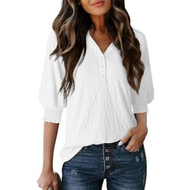 Imagem de Blusas Dokotoo Plus Size para mulheres, casuais, com decote em V, cami