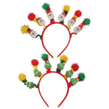 Imagem de Hemobllo Christmas Headbands: Springy Santa Hair Hoops, Spiral Cartoon Holiday Hair Accessories for Women And Girls, Xmas Party Dress-up, New Year Festive Costume - 2pcs