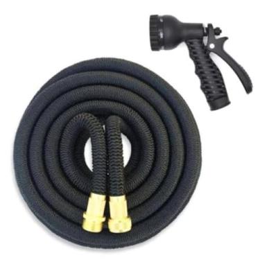 Imagem de Mangueira Magica Bocal de Aço de Jardim Retrátil 30m Metros Flexível irrigação E 7 Tipos De Jato