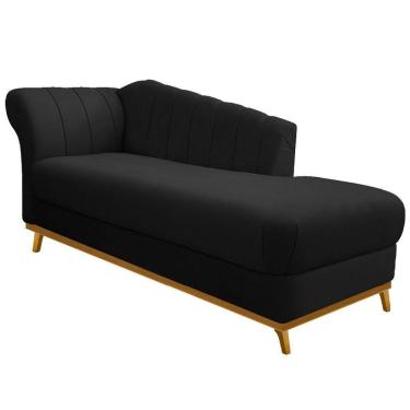 Imagem de Diva Recamier Vanessa 160cm Lado Direito Suede Cor Preto