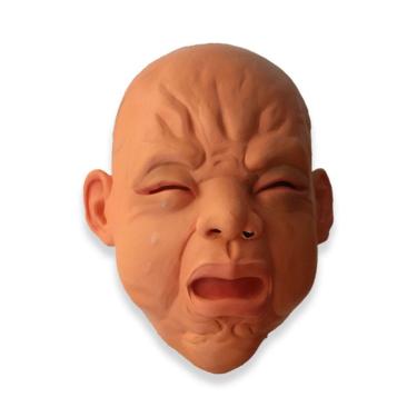 Imagem de Máscara realista de resina de cabeça cheia de Halloween para bebês chorando