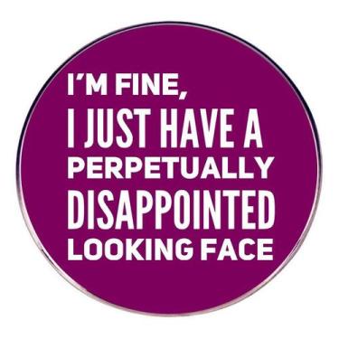 Imagem de Brooch Pin Funny Quote, emblema de lapela redondo roxo, 3x3cm - yiweis