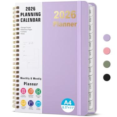 Imagem de Timart Agenda 2026, agenda semanal e mensal, janeiro de 2026 a dezembro de 2026, agenda de calendário de capa dura com abas, bolso interno para mulheres e homens, perfeita para escritório, escola