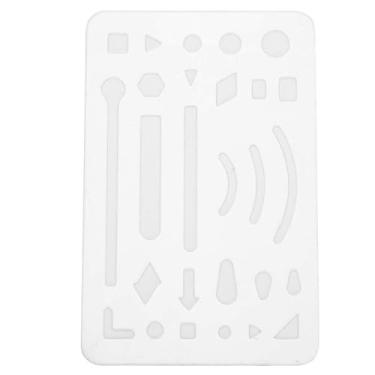 Imagem de 27 buracos apagando escudo multiuso modelo de desenho de engenharia régua padrão de aço inoxidável transparente laranja materiais de arte para arquitetos engenheiros designers (Transparente)