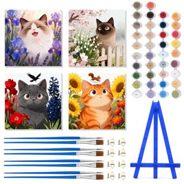Imagem de Vodolo 4Pcs Cat Paint by Number