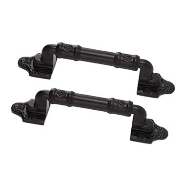 Imagem de GLOGLOW Maçaneta Resistente da Porta de 2 Pces, Alavancas de Porta Pretas Lisas do Ferro para o Armazém e Deslizantes Ferragens e Fechaduras da e Janela