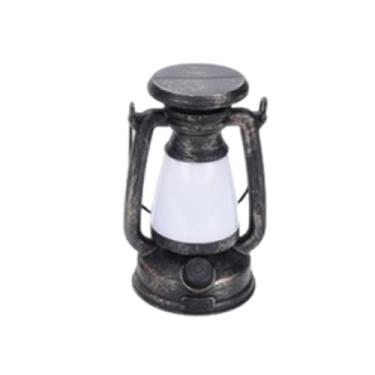 Imagem de UGPLM Lanterna LED com design vintage, luminária de mesa decorativa para paisagem, leve e com intensidade regulável, ideal para camping e trilhas, S Bronze No Solar