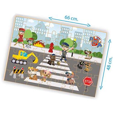 Imagem de Quebra-Cabeça Madeira Esquadrão PET com 48 Peças Brincadeira de Criança, Multicor