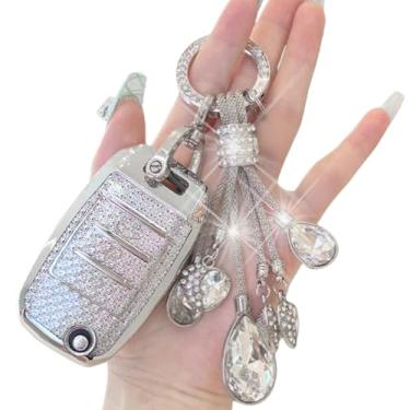 Imagem de TPU de diamante branco compatível com KIA RIO 3/K2/K3/K4/K5/Sportege/Picanto/Optima/Soul/Sorento/Forte/Stinger/Cerato/Flip Car Key Case Cover(B3)