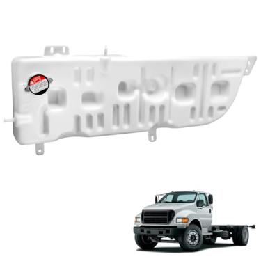 Imagem de keriolee Tanque de Reservatório de Refrigeração Anticongelante do Motor com Tampa de Metal Compatível com 2000-2003 Ford F650 F750,1998-2005 F12000 F14000 F16000 Tanque Reservatório do Radiador