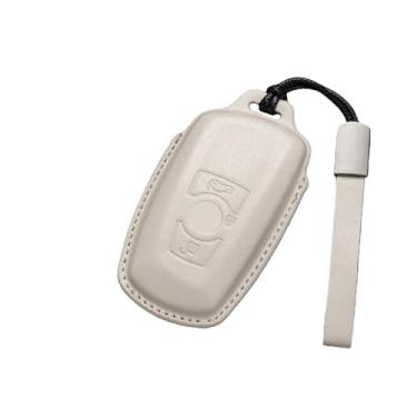 Imagem de Capa para chave de carro, protetor de suporte, compatível com BMW 1 3 5 7 Série X1 X3 X4 X5 F10 F15 F16 F20 F30 F18 F25 M3 M4 E34 Acessório(A-white keyring)