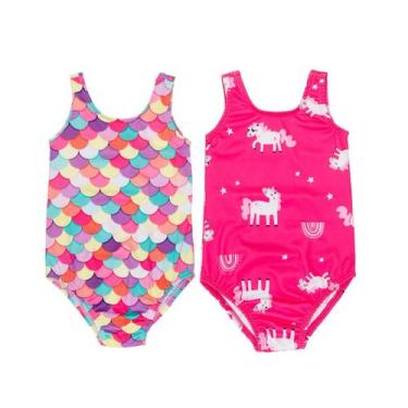 Imagem de Kit 2 Maiôs Malha Uv Menina Infantil Praia Piscina - Fofotinhos, Serei