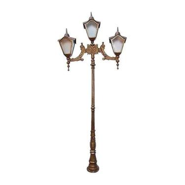 Imagem de Poste Colonial Romano Jardim de Alumínio 03 Luminária 2,50m