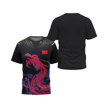 Imagem de Camiseta Gráfica 3D De Tênis De Mesa Masculina Para O Verão, Casual, M