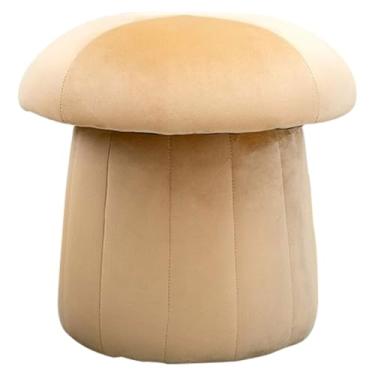 Imagem de Banqueta para pés para sala de estar pufes bonitos em forma de cogumelo, apoio para os pés leve e portátil, banquinho macio para a pele, design sem instalação (cor: amarelo, tamanho: 45 * 43 cm)