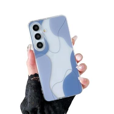 Imagem de DEFBSC Capa compatível com Samsung Galaxy S25 FE, design de arte em formato macio com capa protetora de telefone embutida, linda capa de TPU fina projetada para Samsung Galaxy S25 FE, azul empoeirado