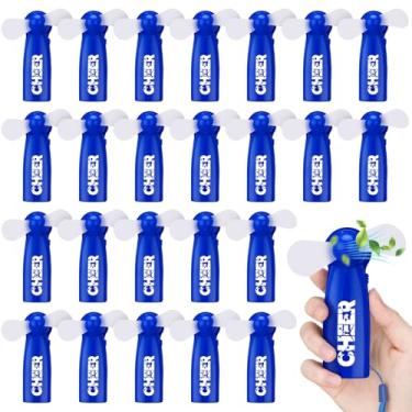 Imagem de Glooglitter 20 peças Blue Cheer Team Gift Bulk Mini Handheld Electric Cheerleader Fans Teams Personal Portable Hand Battery Powered Fan Gifts for Cheer Teammates Gift Bag Stuffer Party Supplies