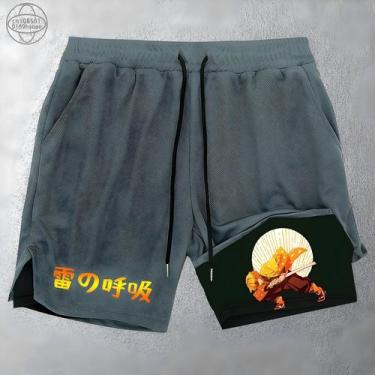 Imagem de Bermuda Esportiva Masculina Estampada Moderna Para Corrida E Fitness, 