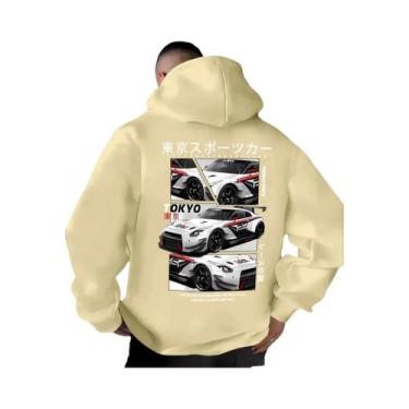 Imagem de Moletom Casual Masculino Estilo Streetwear Com Estampa Grande Da Cidad