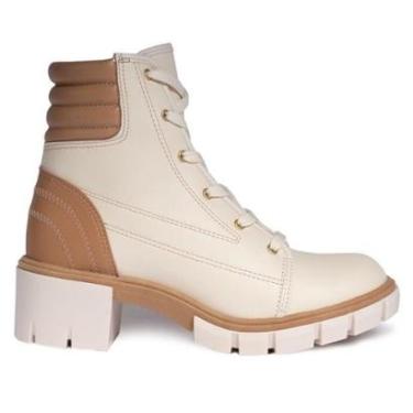 Imagem de Coturno Feminino Moleca Bicolor Tratorado Off White-Feminino